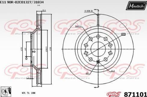 Maxtech 871101.0080 - Тормозной диск unicars.by