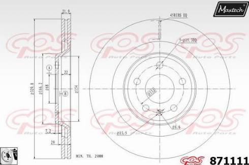 Maxtech 871111.0080 - Тормозной диск unicars.by