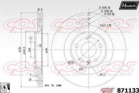 Maxtech 871133.0080 - Тормозной диск unicars.by