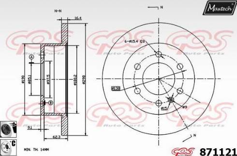 Maxtech 871121.6060 - Тормозной диск unicars.by