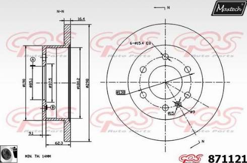 Maxtech 871121.0060 - Тормозной диск unicars.by