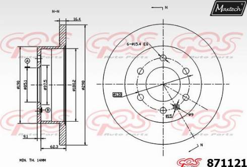 Maxtech 871121.0000 - Тормозной диск unicars.by