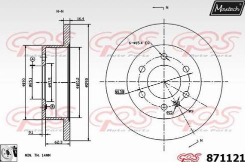 Maxtech 871121.0080 - Тормозной диск unicars.by