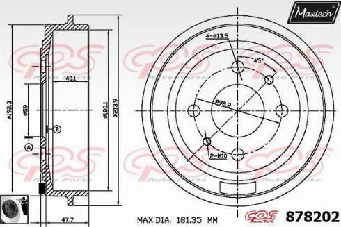 Maxtech 878202.0060 - Тормозной барабан unicars.by