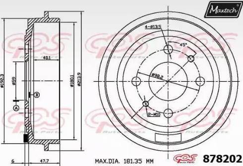 Maxtech 878202.0000 - Тормозной барабан unicars.by