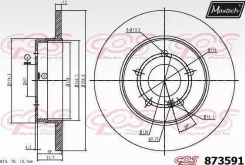 Maxtech 873591.0000 - Тормозной диск unicars.by