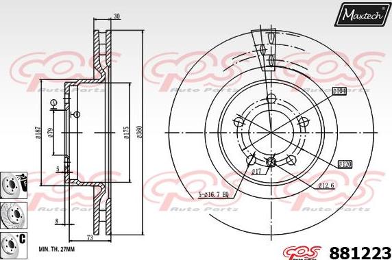 Maxtech 873555 - Тормозной диск unicars.by