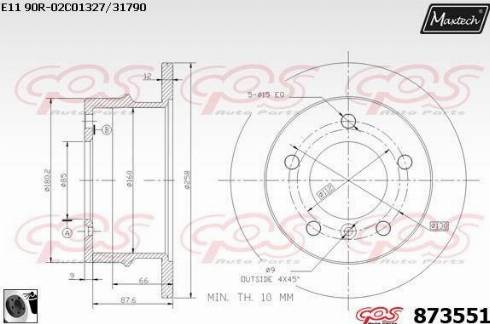 Maxtech 873551.0060 - Тормозной диск unicars.by