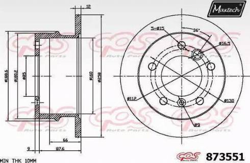 Maxtech 873551.0000 - Тормозной диск unicars.by