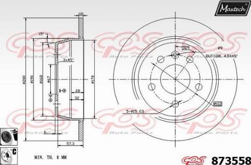 Maxtech 873558.6060 - Тормозной диск unicars.by