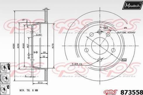 Maxtech 873558.6880 - Тормозной диск unicars.by