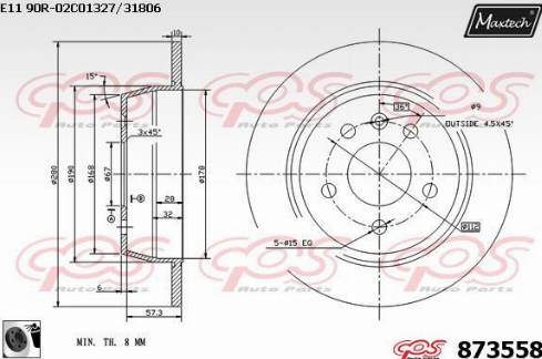 Maxtech 873558.0060 - Тормозной диск unicars.by