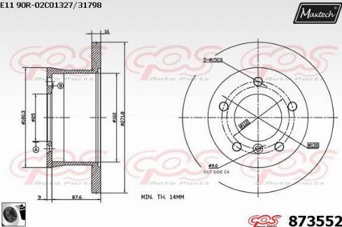 Maxtech 873552.0060 - Тормозной диск unicars.by