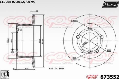 Maxtech 873552.0080 - Тормозной диск unicars.by