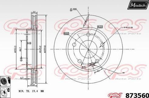 Maxtech 873560.6060 - Тормозной диск unicars.by