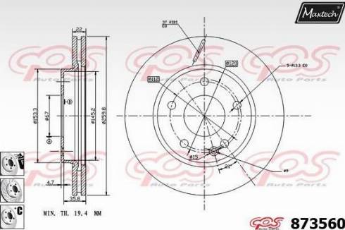 Maxtech 873560.6880 - Тормозной диск unicars.by