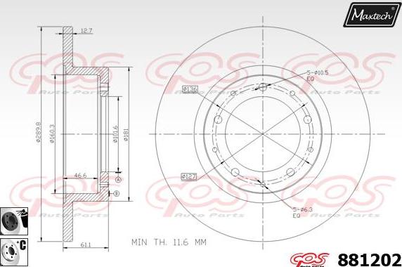 Maxtech 873529 - Тормозной диск unicars.by