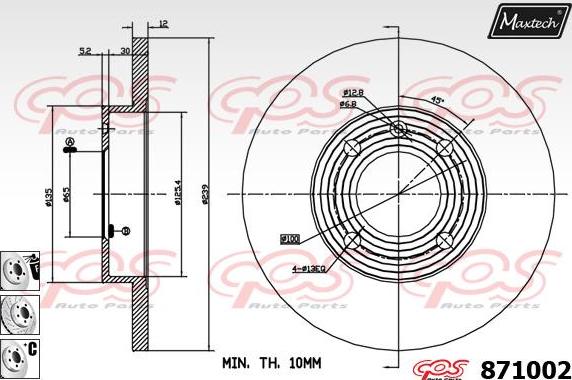 Maxtech 875374 - Тормозной диск unicars.by