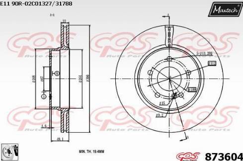 Maxtech 873604.0080 - Тормозной диск unicars.by