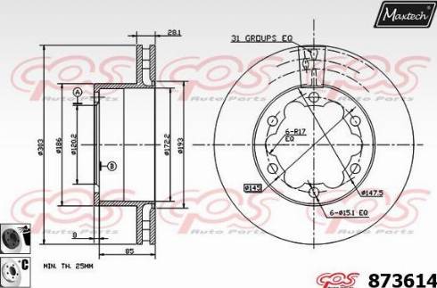 Maxtech 873614.6060 - Тормозной диск unicars.by