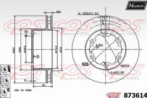 Maxtech 873614.6880 - Тормозной диск unicars.by