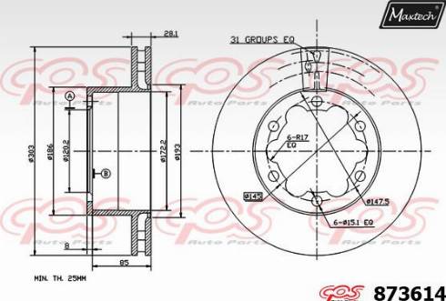 Maxtech 873614.0000 - Тормозной диск unicars.by