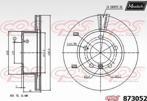 Maxtech 873052.0000 - Тормозной диск unicars.by