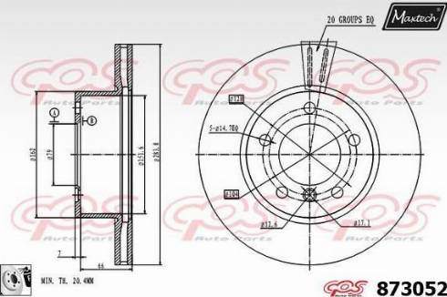 Maxtech 873052.0080 - Тормозной диск unicars.by