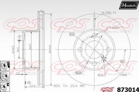 Maxtech 873014.6880 - Тормозной диск unicars.by