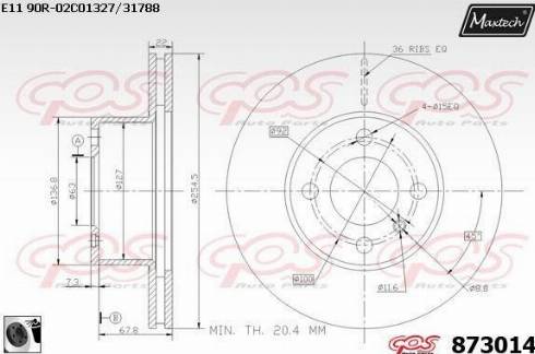 Maxtech 873014.0060 - Тормозной диск unicars.by