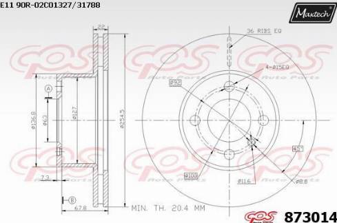 Maxtech 873014.0000 - Тормозной диск unicars.by