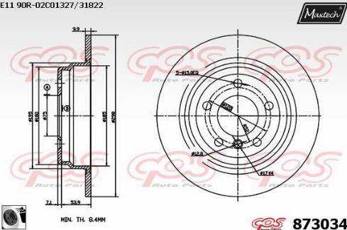 Maxtech 873034.0060 - Тормозной диск unicars.by