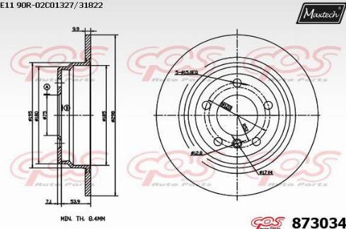 Maxtech 873034.0000 - Тормозной диск unicars.by