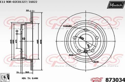 Maxtech 873034.0080 - Тормозной диск unicars.by