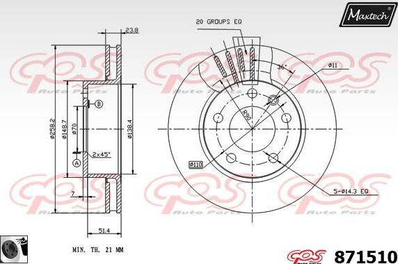 Maxtech 873034 - Тормозной диск unicars.by