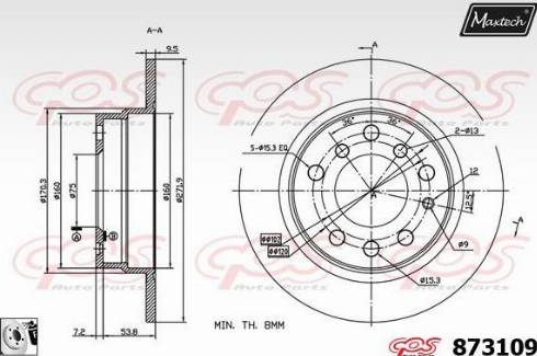 Maxtech 873109.0080 - Тормозной диск unicars.by