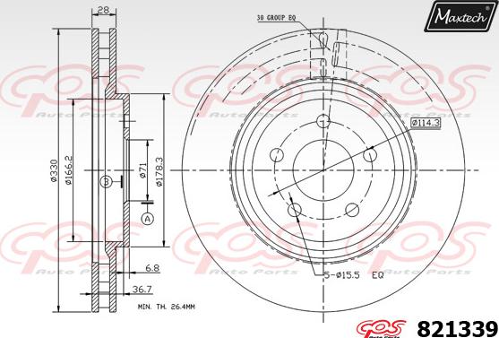 Maxtech 877201 - Тормозной диск unicars.by