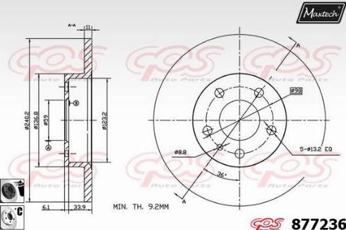 Maxtech 877236.6060 - Тормозной диск unicars.by