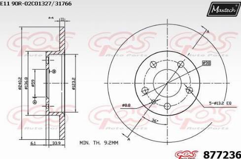 Maxtech 877236.0000 - Тормозной диск unicars.by