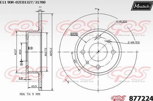 Maxtech 877224.0000 - Тормозной диск unicars.by