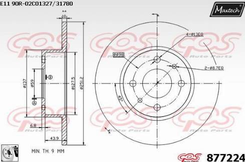 Maxtech 877224.0080 - Тормозной диск unicars.by