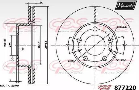 Maxtech 877220.6880 - Тормозной диск unicars.by