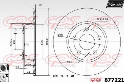 Maxtech 877221.6060 - Тормозной диск unicars.by