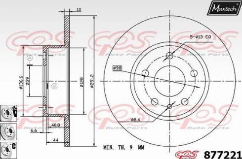 Maxtech 877221.6880 - Тормозной диск unicars.by