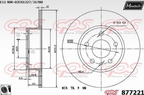 Maxtech 877221.0060 - Тормозной диск unicars.by