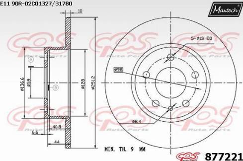 Maxtech 877221.0000 - Тормозной диск unicars.by