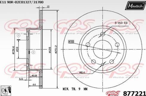 Maxtech 877221.0080 - Тормозной диск unicars.by