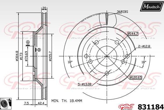 Maxtech 877223 - Тормозной диск unicars.by