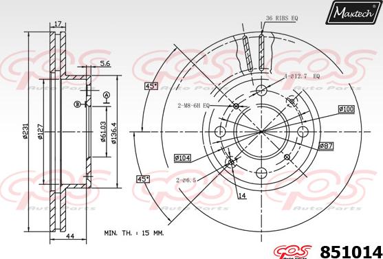 Maxtech 70160094 - Комплект направляющей гильзы, тормозной поршень unicars.by