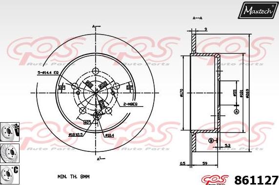 Maxtech 70160066 - Комплект направляющей гильзы, тормозной поршень unicars.by